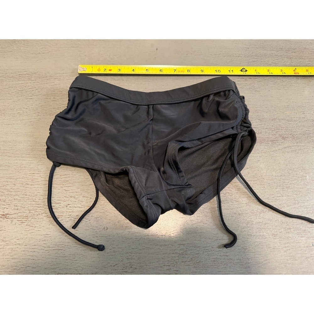 Arizona Jean Co Black Side Tie Boy Short Swim Bottoms Size Small